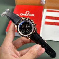Đồng Hồ Omega Speedmaster Moonwatch Professional Chronograph Vàng Hồng Mặt Đen Replica 42mm