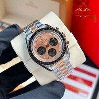 Đồng Hồ Omega Speedmaster Moonwatch Chronograph Demi Vàng Hồng Mặt Số Hồng Replica 42mm