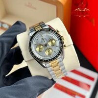 Đồng Hồ Omega Speedmaster Moonwatch Chronograph Demi Vàng Mặt Trắng Replica 42mm