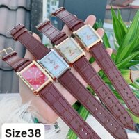 Đồng Hồ Orient nam Dây Da nâu Mặt Vuông, Kính sapphire, bảo hành máy 12 tháng