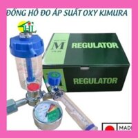 Đồng Hồ Oxy Thở Kimura Chính Xác An Toàn Chất Lượng Trọn Bộ 3 Món Đồng Hồ + Cốc Tạo Ẩm + Ống Dẫn Khí