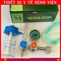 Đồng hồ oxy y tế đo áp suất bình khí Regulator YR-88 (có bình làm ẩm), có sẵn dây mũi - HÀNG HÃNG