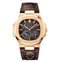 Đồng hồ Patek Philippe Nautilus 5712R-001 Rose Gold dây da nâu