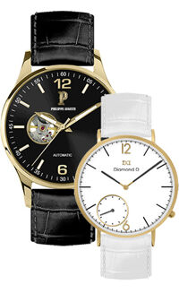 Đồng hồ Philippe Auguste PA5004A + Diamond D DD6005C