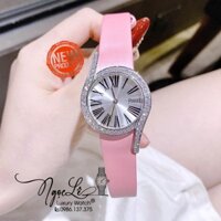 Đồng Hồ Piaget Nữ Dây Da Lụa Màu Hồng Mặt Số La Mã Đính Đá Size 32mm