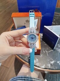 Đồng hồ Piaget nữ dây da màu xanh Diamond Luxury Super Fake 28mm