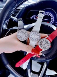 Đồng hồ Piaget nữ mặt tròn đính đá dây da lụa satin 3 màu 32mm