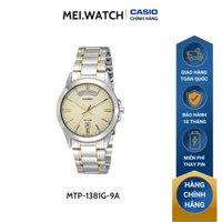 Đồng Hồ Quartz Nam Casio MEIWATCH MTP-1381G-9AVD Thiết Kế Mặt Kính Khoáng 40mm, Dây Thép Và Vỏ Thép Không Gỉ