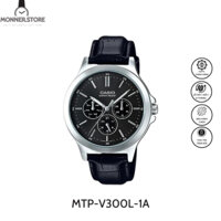 Đồng Hồ Quartz Nam Casio MONNERSTORE MTP-V300L-1AUDF, Size 41.5mm, Dây Da Và Vỏ Thép Không Gỉ
