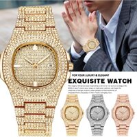 Đồng Hồ Quartz Nam Hiển Thị Ngày Đính Hột Xoàn Phong Cách Âu Mỹ