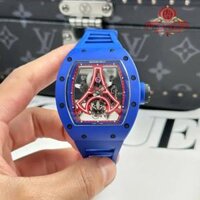 Đồng Hồ Richard Mille RM52-03 Paris Saint-Germain Tourbillon Vỏ Gốm Xanh Dây Cao Su Replica 48mm x 39.3mm