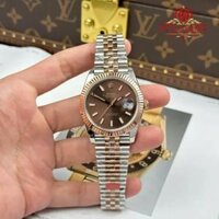 Đồng Hồ Rolex Datejust 126331 Demi Vàng Hồng Mặt Nâu Chocolate Cọc Dạ Quang Dây Jubilee Replica 1:1 VSF 41mm