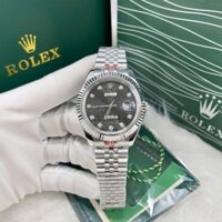 ĐỒNG HỒ ROLEX datejust mặt đen 3D vỏ trắng viền băm ✔ Máy cơ nhật size 38 và 42mm ✔ Vỏ thép 904L Chống gỉ ✔