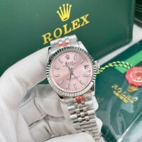 Đồng Hồ Rolex datejust nữ  - Vỏ trắng mặt hồng cọc số dạ quang - Máy cơ nhật 31mm