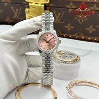 Đồng Hồ Rolex Datejust Nữ Mặt Số Hồng Viền Đá Dây Jubilee Replica 31mm