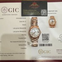 Đồng Hồ Rolex Day-Date 128235 Bọc Vàng Hồng 18K Độ Mặt Xà Cừ Tự Nhiên Cọc Số Moissanite 36mm