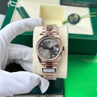 Đồng Hồ Rolex Day-Date 128235-0050 Mặt Xám Cọc Số Đính Đá 158g Replica 1:1 Cao Nhất QF 36mm