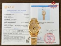 Đồng Hồ Rolex Day-Date 128238-0132 Mặt Champagne Cọc Đá Bagueet Bọc Vàng 18K Replica 1:1 QF 36mm