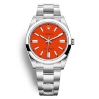 Đồng hồ Rolex mặt đỏ Oyster Perpetual 41mm 124300-0007