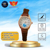 Đồng Hồ Rolex Nam Cellini 50535 Moonphase, Chất Liệu TItanium Đính Đá Viền và Dây Đeo Rolex Cơ Da Cao Cấp