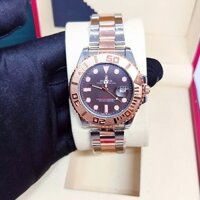 Đồng hồ Rolex nam pin viền xoay, dây demi, vỏ đúc nguyên khối, có lịch ngày
