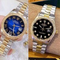Đồng hồ Rolex nam viền đính đá siêu sáng, dây thép đúc nguyên khối chống gỉ sét, cực kì đầm chắc tay.