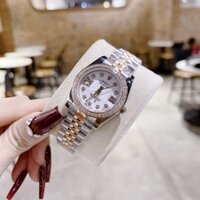 Đồng hồ Rolex Nữ Cao Cấp Máy (Quartz) Pin Mặt Siz 31mm Dây Kim Loại Thép Không Gỉ Demi Rose Mặt Trắng