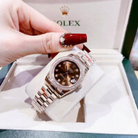 Đồng hồ Rolex Nữ Cao Cấp Máy Cơ (Automatic) Mặt Siz 31mm Dây Kim Loại Thép Không Gỉ Vàng Rose Mặt Nâu