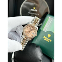 Đồng hồ Rolex Nữ Cao Cấp Máy Cơ (Automatic) Mặt Siz 31mm Dây Kim Loại Thép Không Gỉ Niềng Đá