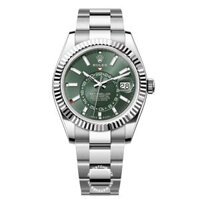 Đồng hồ Rolex Sky Dweller Stainless Steel White Gold Green Oyster 336934-0001