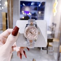 Đồng hồ Rol.exx Nữ Cao Cấp Máy (Quartz) Pin Mặt Siz 31mm Dây Kim Loại Thép Không Gỉ Demi Mặt Hồng viền hạt