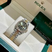 Đồng hồ Rol.exx Nữ Cao Cấp Máy (Quartz) Pin Mặt Siz 31mm số hạt Dây Kim Loại Thép Không Gỉ Demi Gold mặt Xanh Đính Đá