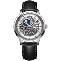 ĐỒNG HỒ SAGA – AUTOMATIC – NAM – OPEN HEART – SUN & MOON – KÍNH KHOÁNG – 5ATM – 42MM – 13702-SVSVBK-3