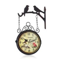 Đồng hồ sắt treo tường 2 mặt - Chim Cảnh (Bird Clock)