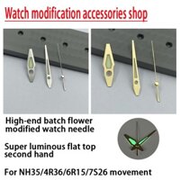 Đồng hồ Seiko Cao cấp Batch Flower Modified Watch Needle Super Luminous Flat Top Second Hand NH35 / 4R36 / 6R15 / 7S26 Movement Dedicat