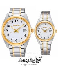 Đồng hồ Seiko Cặp (SUR460P1 - SUR466P1) Kính Sapphire - Quartz (Pin) Dây Kim Loại - Chính Hãng