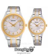 Đồng hồ Seiko Cặp (SUR468P1 - SUR474P1) Kính Sapphire - Quartz (Pin) Dây Kim Loại - Chính Hãng