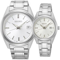 ĐỒNG HỒ SEIKO – REGULAR – QUARZT (PIN) – CẶP ĐÔI – DÂY KIM LOẠI – SUR307P1 VÀ SUR633P1