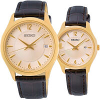 ĐỒNG HỒ SEIKO – REGULAR – QUARZT (PIN) – CẶP ĐÔI – DÂY DA – 3 KIM – SUR472P1 VÀ SUR478P1