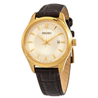 Đồng hồ Seiko Sapphire Quartz mặt số Champagne SUR478P1 nữ Chính Hãng