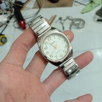 đồng hồ si nam dây chun hiệu PHORIA màu bạc độ mới 90%