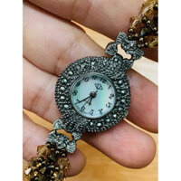 Đồng hồ si Nhật dây kết cườm siêu mới đẹp.