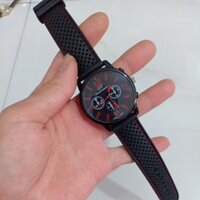 đồng hồ si nhật nam dây cao su hiệu GRAND TOURING ful đen giả 6 kim độ mới 92% phù hợp nam tay to