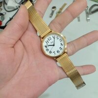 đồng hồ si nhật nam nữ hiệu ALBA dây lụa mạ vàng độ mới 94%