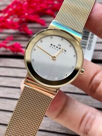 Đồng Hồ Skagen Nữ Dây Lưới Vàng 358SGGD 26mm Chính Hãng