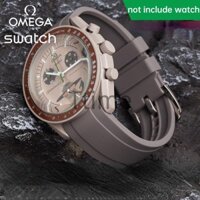 Đồng hồ Swatch Moonwatch X Omega Phụ kiện dây đeo cong 20mm Dây đeo silicon màu xám Nâu trắng Dây đeo chống nước