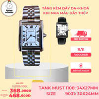 Đồng hồ tank Sanda mẫu đồng hồ mặt chữ nhật cho Nam Nữ thanh lịch, sang trọng, lịch lãm