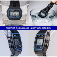 Đồng hồ thể thao kỹ thuật số Casio Classic F91W-1 có dây đeo nhựa, màu đen,chống nước tốt
