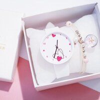 Đồng hồ thời trang candycat nữ mặt trái tim dây silicon ZO35 - ZO35 Trắng Mặt Trắng