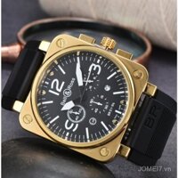 Đồng hồ thời trang chất lượng cao Bell & ROSS cho nam, bộ máy quartz, thể thao, đa chức năng